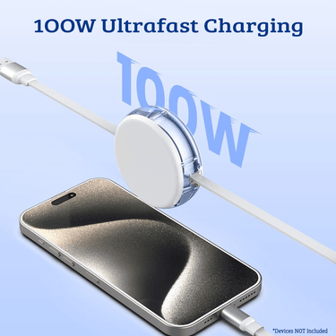 iQuick 3-in-1 Retractable Fast Charge & Date Sync Cable IQTC2301 1.2m - White